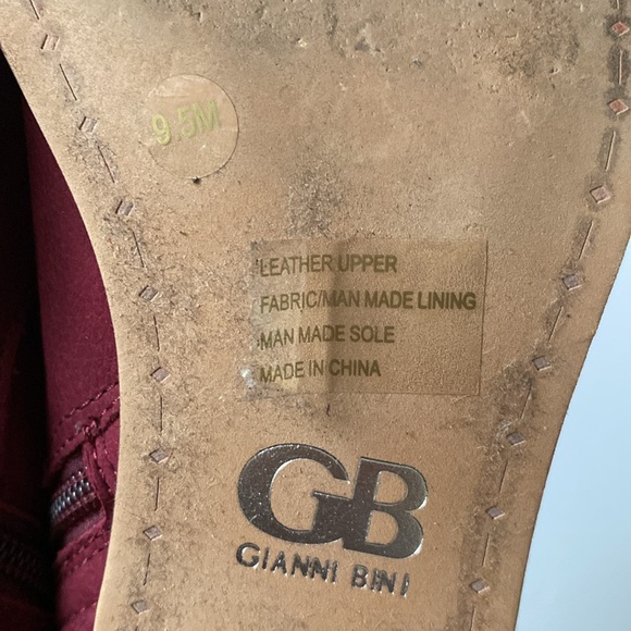 Gianni Bini Wand-Erer Leather Upper Cherrywood Boot Size 9.5 - Picture 10 of 11